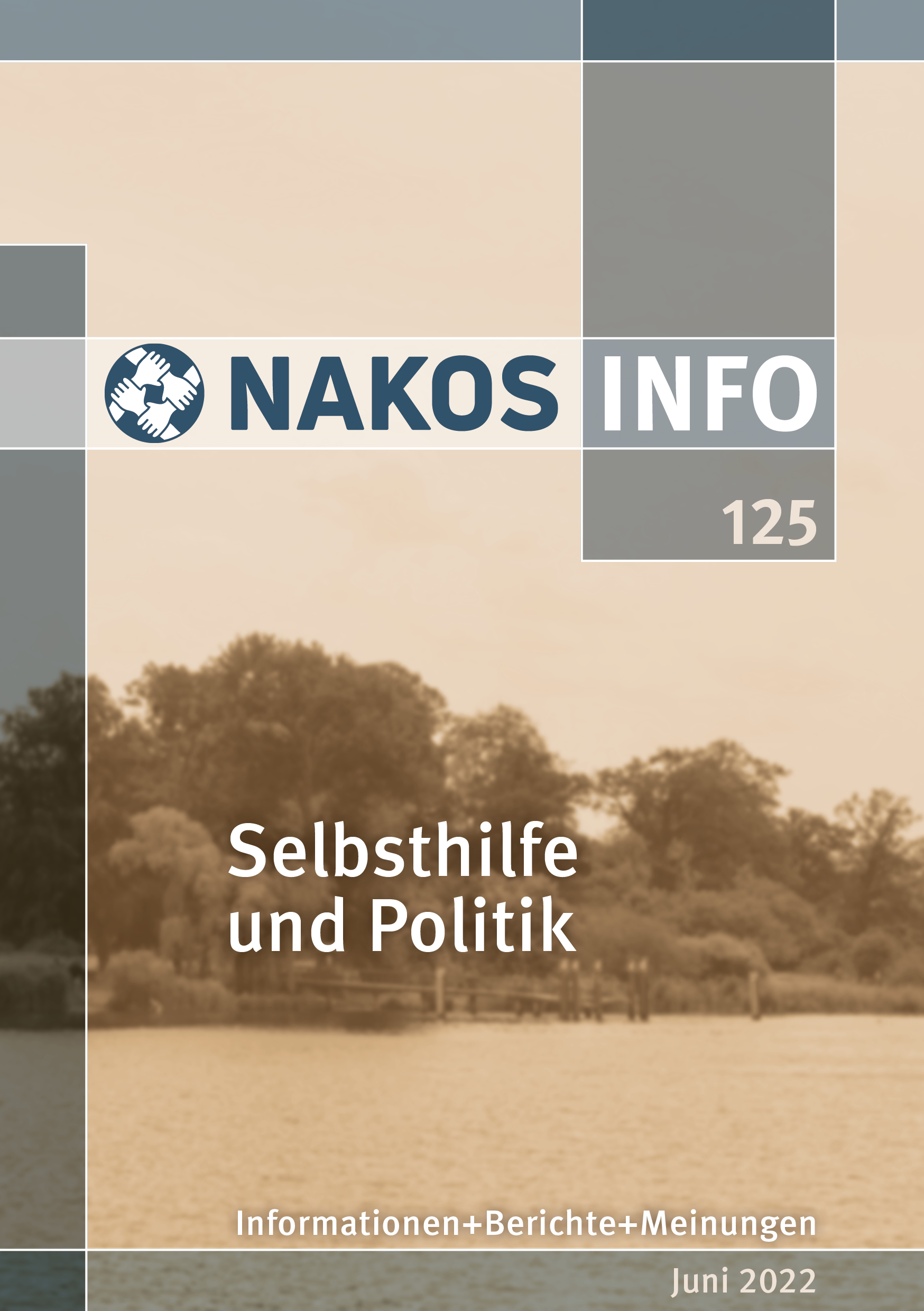 Broschüren-Vorderseite mit dem Titel „NAKOS INFO 125: Selbsthilfe und Politik“